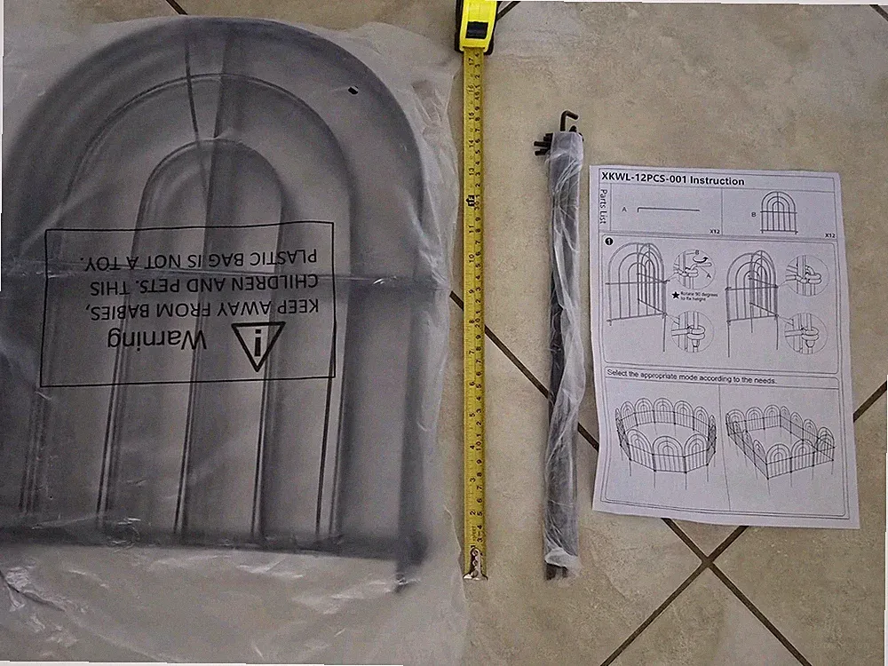 Metal Garden Fence 12 Piece Approximately 16 in Tall x 12 ft Long