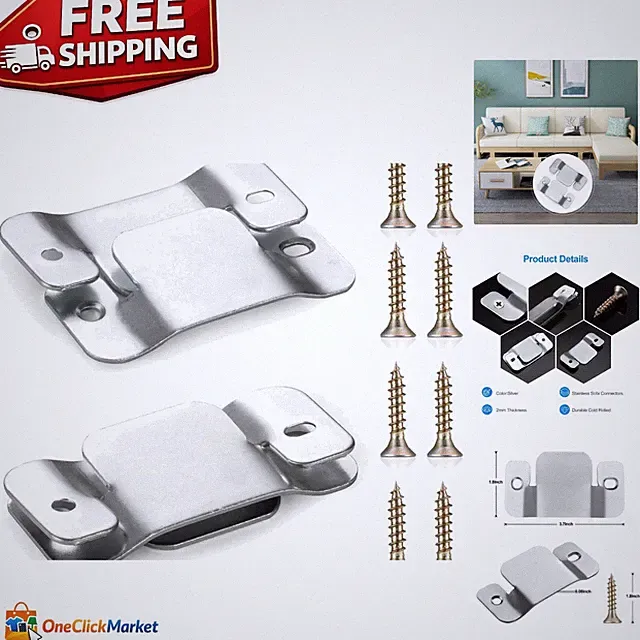 Metal Interlocking Sofa Connectors - 4PCS for Loveseats & Recliners