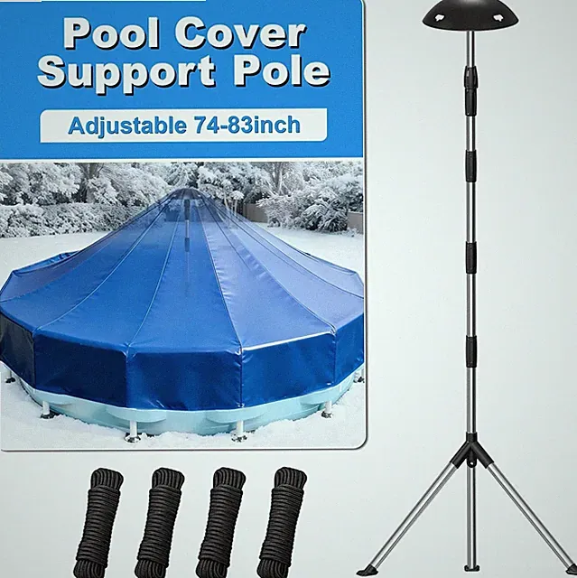 Metal Pool Cover Support Pole: Never Inflate - No Air Leaks All Winter