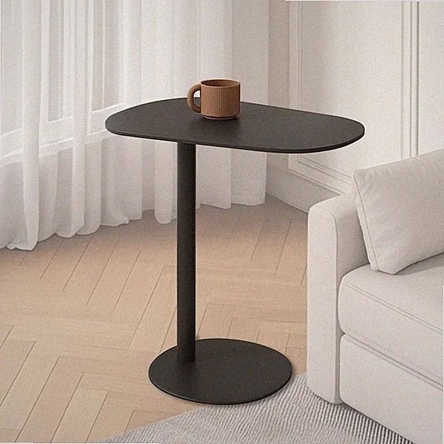 Metal Shaped Side Table, Modern Shaped End Table for Sofa/Bed, Small Iron Cou...