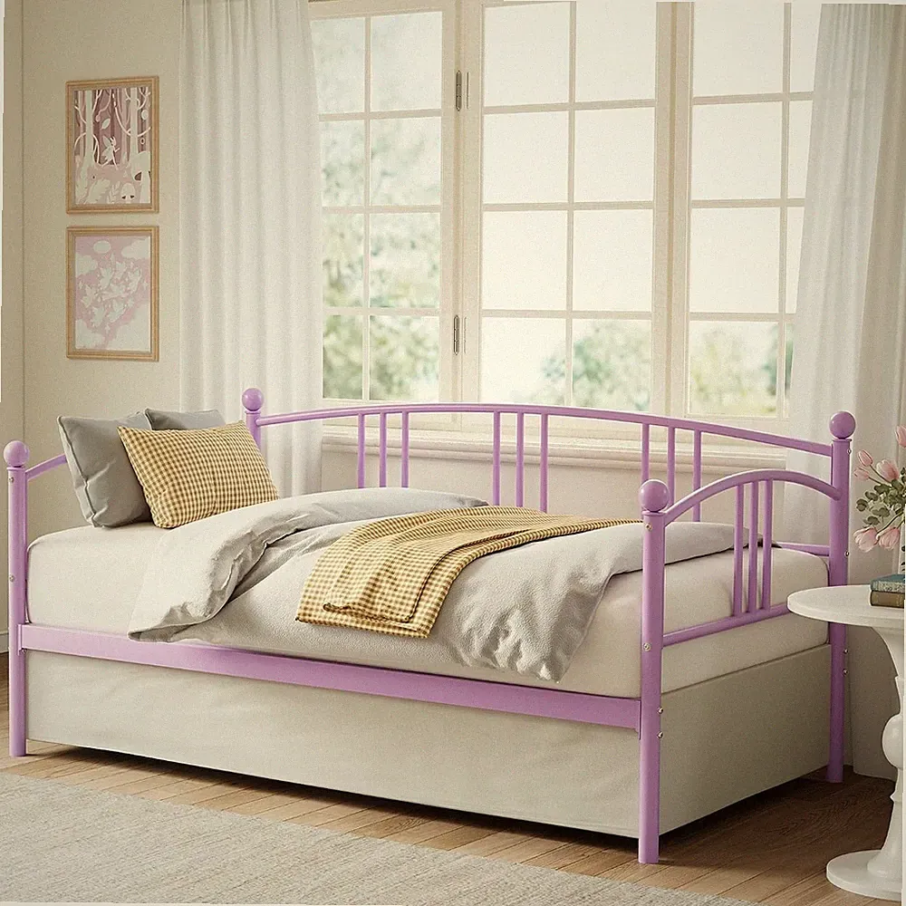 Metal Twin Size Sofa Bed Frame Modern Sofa Bed with Heavy Duty Steel Slats