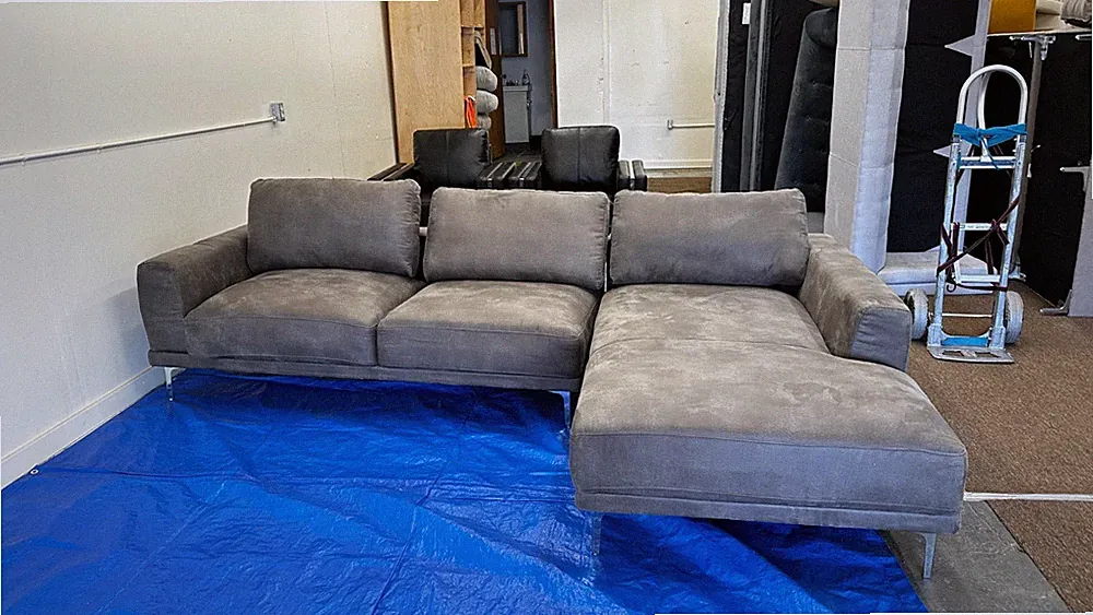 Micro Fabric Sectional sofa Brown color