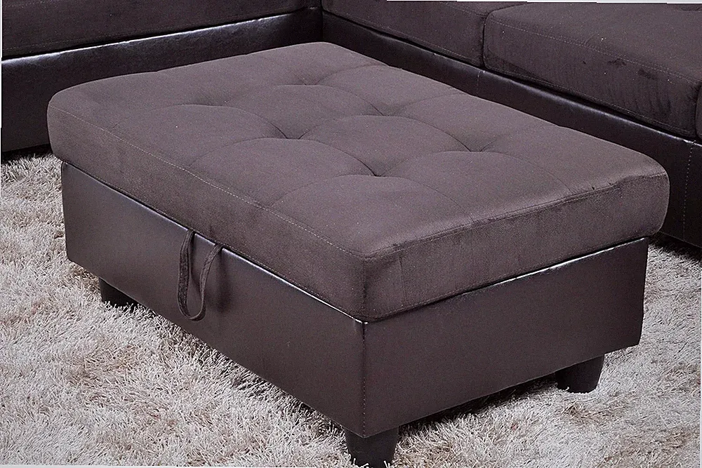Microfiber Sectional Sofa, Storage Ottoman 35‘’X23.5‘’X17.5‘’ for Apartment/Hous