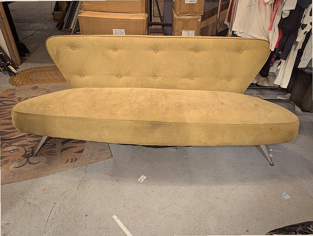 Mid-Century modern couch. Probably needs professionally cleaned. Very unique...