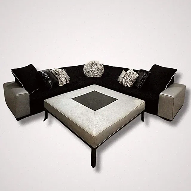 Mid-Century Modern Sectional L-Shape Sofa