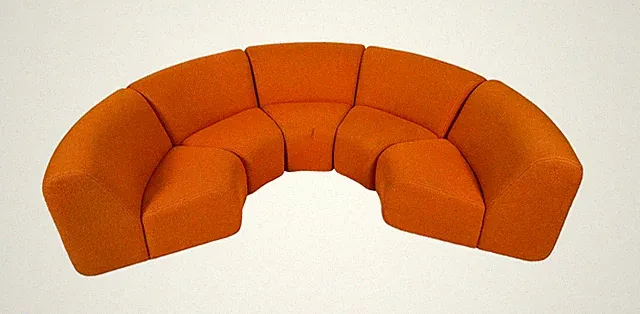 Mid Century Modern Space Age 1970s John Mascheroni Vecta Tappo Sectional Sofa
