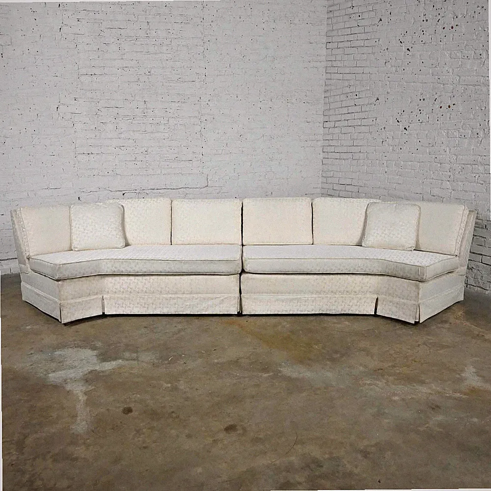 Mid-Century Modern to Modern & Hollywood Regency 2 Piece Angled Sectional Sofa