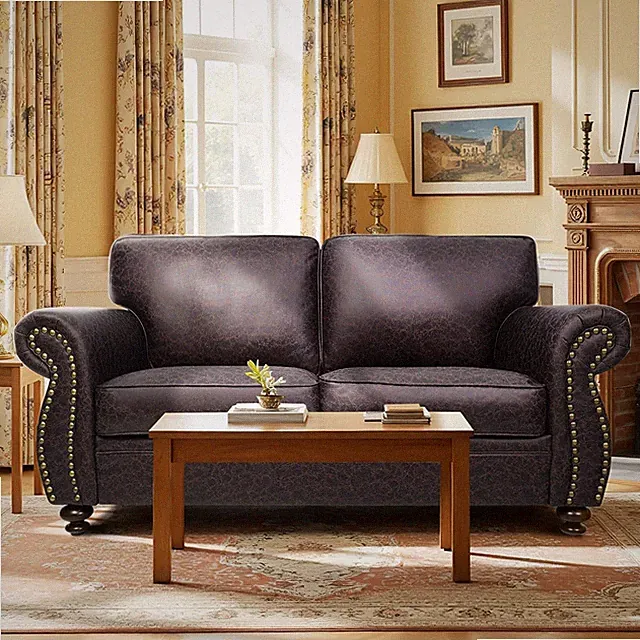 Mid- Vinta Sofa Couches with Rivet Design,loveseat Sofa,Removable