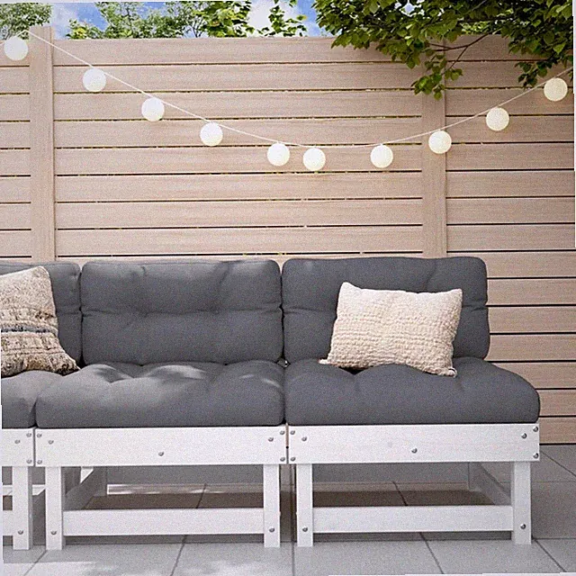 Middle Sofa White, Anthracite Solid pine wood, Oxford fabric