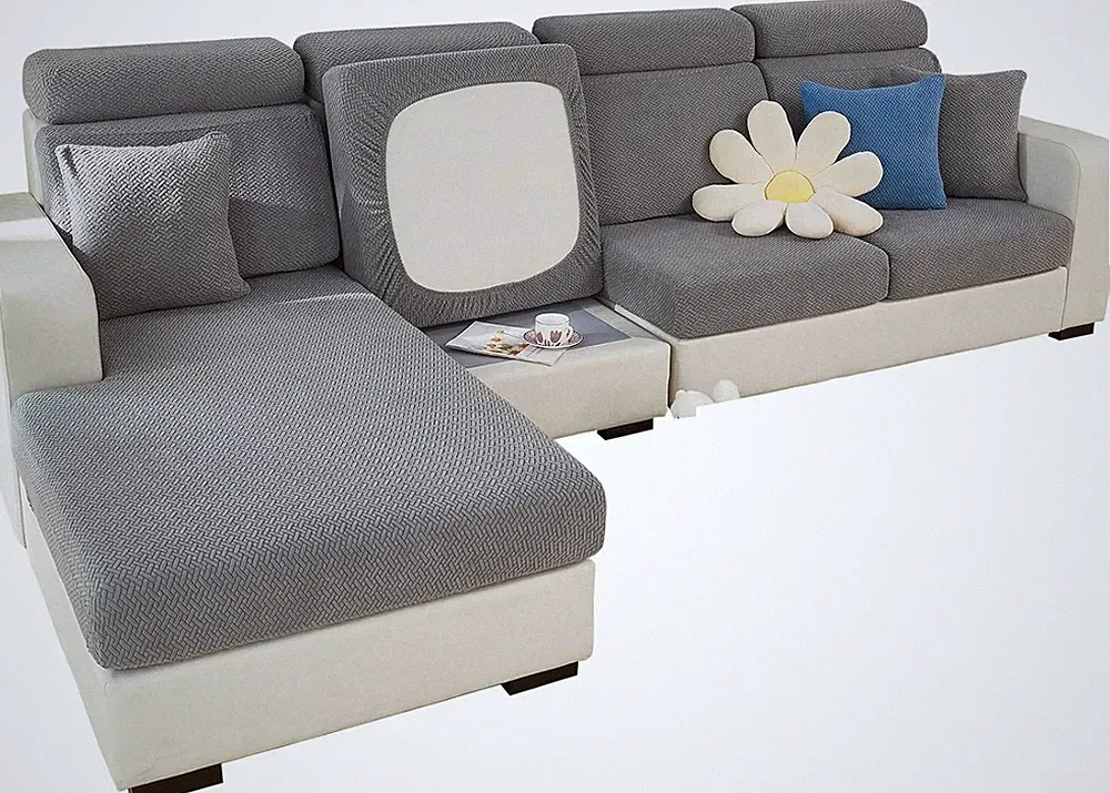 MIFXIN Couch Cushion Covers Sectional Sofa Cover Stretch Universal Elastic L Sha