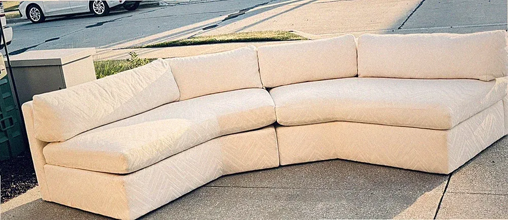 MILO BAUGHMAN THAYER COGGIN Mid Century Modern Curved SHORT ANGLE LOVESEAT