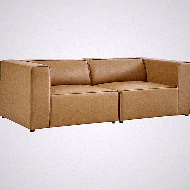 Mingle 2-Piece Vegan Leather Sectional Sofa Loveseat