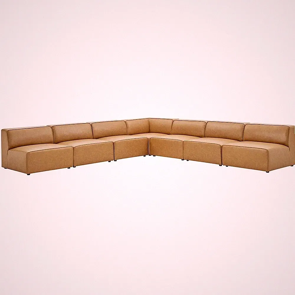 Mingle 7-Piece Vegan Leather Sectional Sofa