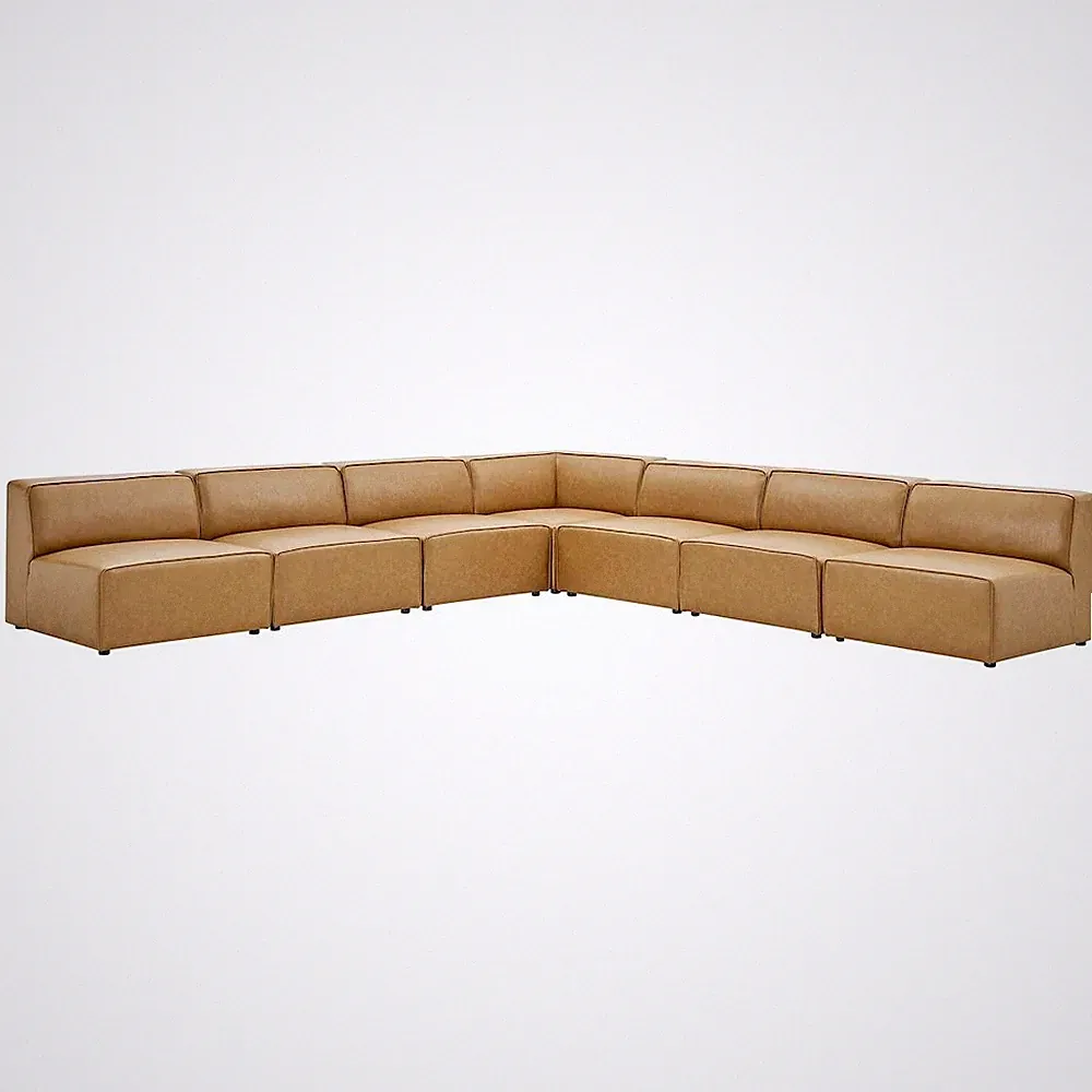 Mingle 7-Piece Vegan Leather Sectional Sofa