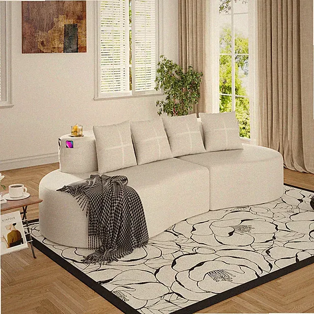 Minimalist Compressed Half Moon Seat Sofa Sectional Modular Curved