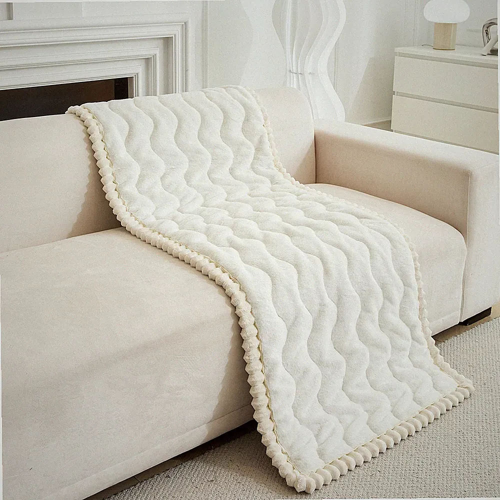 Mink Wavy Sofa Cover Mat Pet Couch Cover Protector for Sectional Sofa