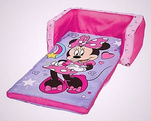 MINNIE MOUSE INFLATABLE SOFA BED FOR KIDS – 2-IN-1 FLIP OPEN COUCH TO - PINK