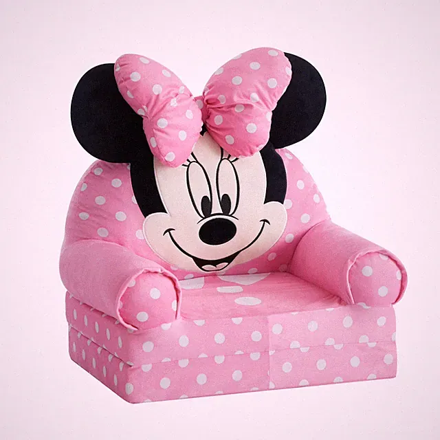 Minnie Mouse Pink Flip Out Chair To Lounger Couch Sofa For Kids Girl Toddler 1-3