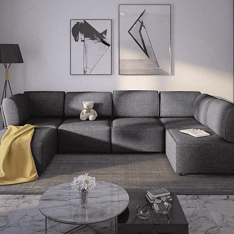 Mjkone Sectional Couch/Futon Sofa Bed