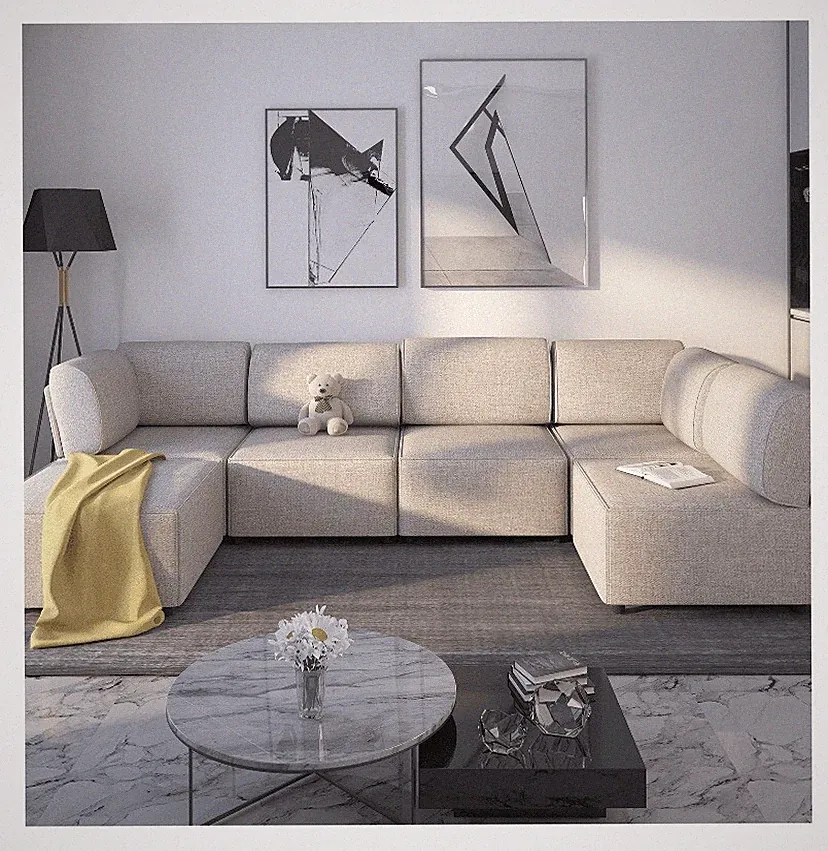 Mjkone Sectional Couch/Futon Sofa Bed, Variable Modular Oversized Couch