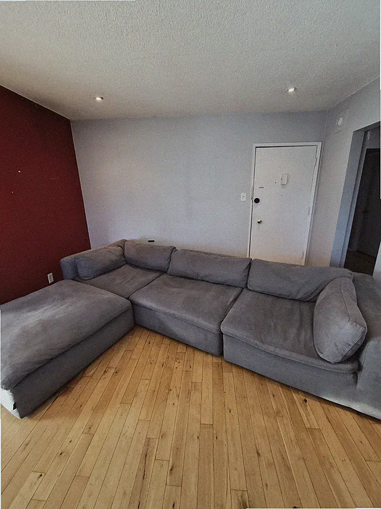 Modani Bloom 4-Piece Modular Sectional – Feather/Down “Cloud” Sofa – Custom Grey