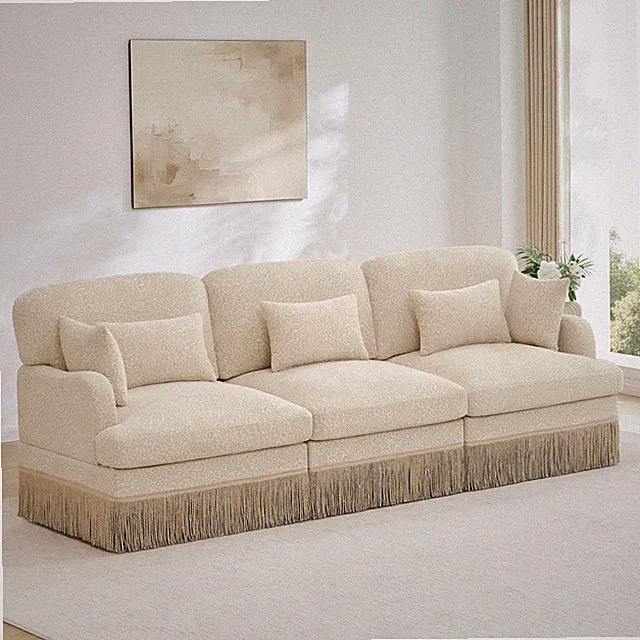 Modern 100in Modular Chenille Leopard Sectional Sofa with Pillows