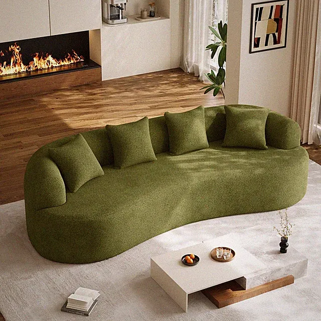 Modern 107" Oversized Curved 3-Seater Sectional Sofa w/Extra Deep & Wide Seat