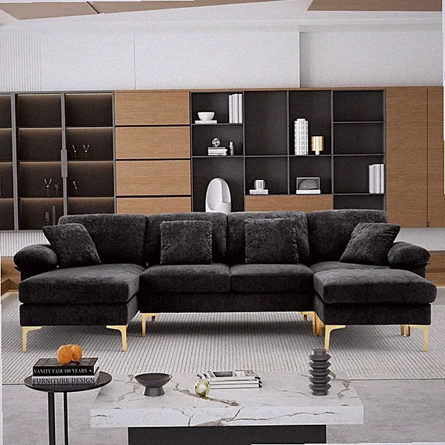Modern 114.17" 5-Seat U-Shaped Oversized Sectional Sofa Couch with Chaise Lounge