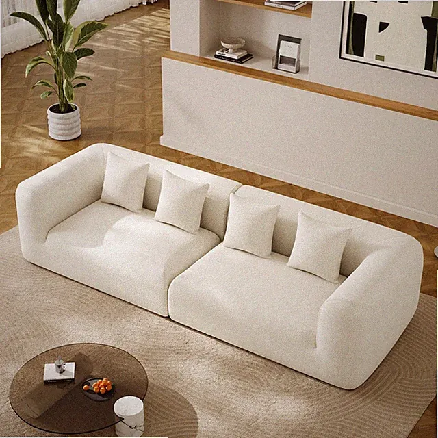 Modern 120" Oversized 4-Seater Deep Seat Sectional Sofa Comfy Boneless Couch