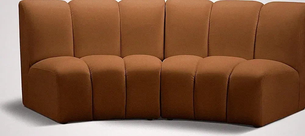 Modern 2-Pc Saddle Sectional Sofa with Deep Channel Tufting, 83" W