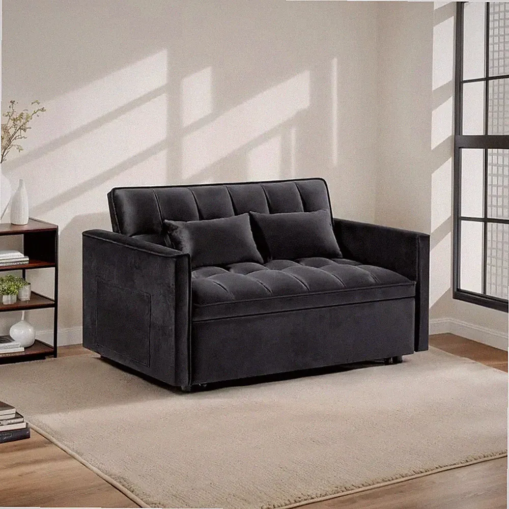 Modern 3-in-1 Sofa Bed | Convertible Sleeper Couch with Pull-Out & Recliner