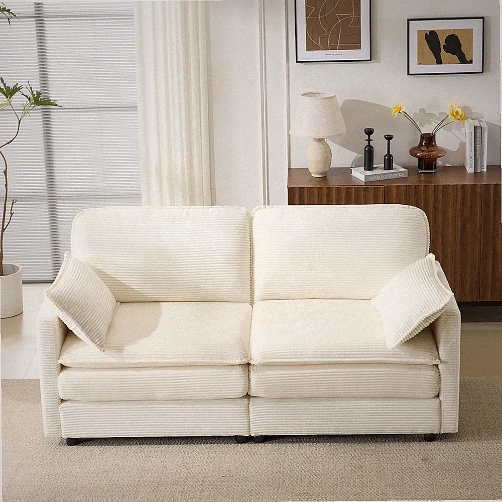 Modern 69" Modular Sectional Sofa with Pillows for Small Spaces & Apartments