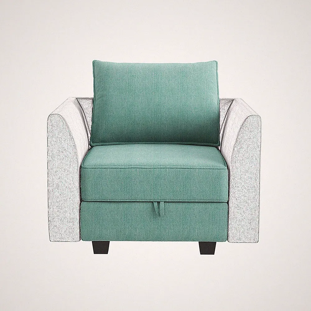 Modern Armless Chair Module for Customizable Sectional Couch