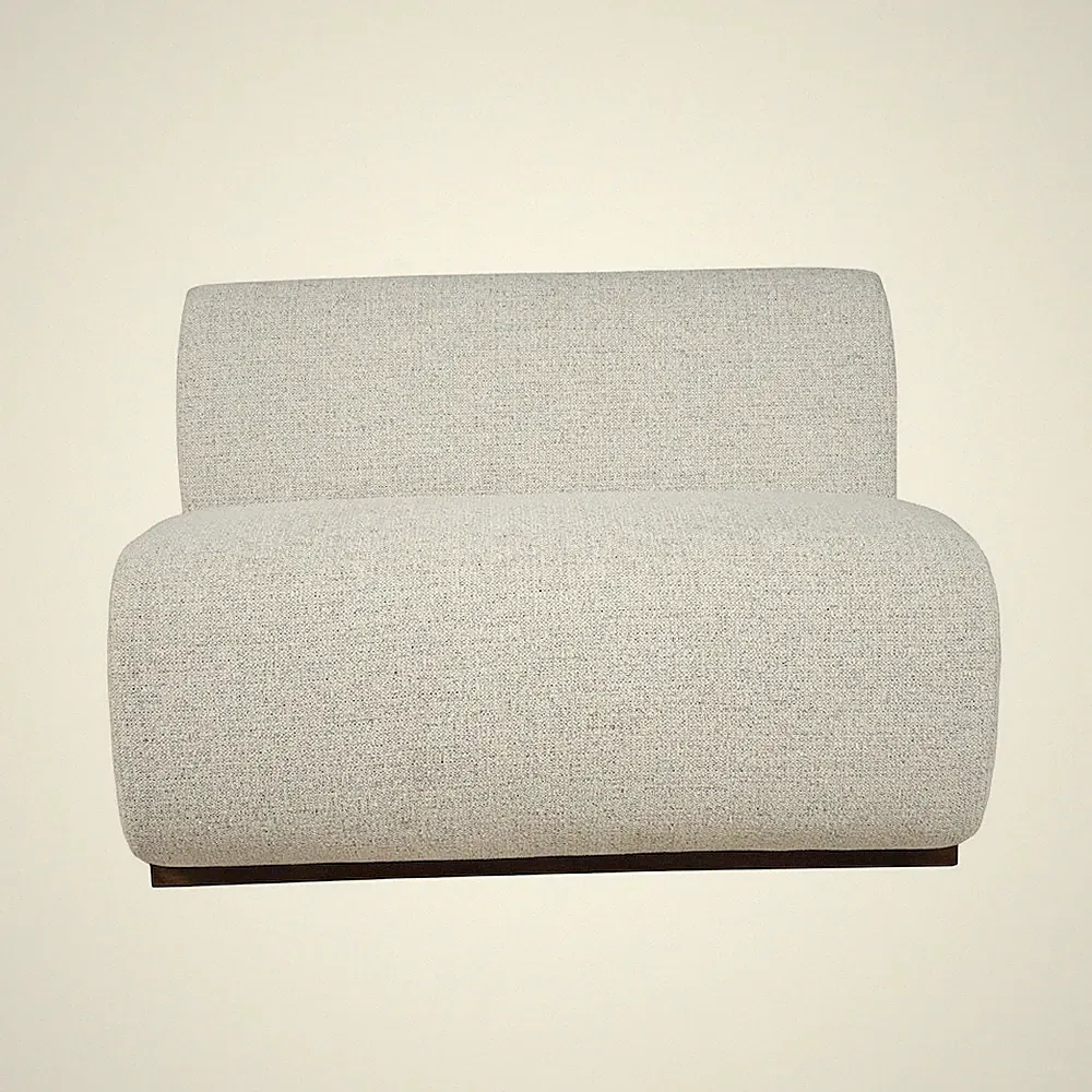 Modern Banquette Upholstered Sectional Two Seat Bench with Performance Fabric