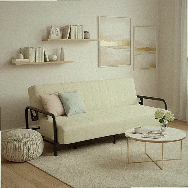 Modern Bei Futon Sofa Bed with Arm, 78.74" 3-Posit