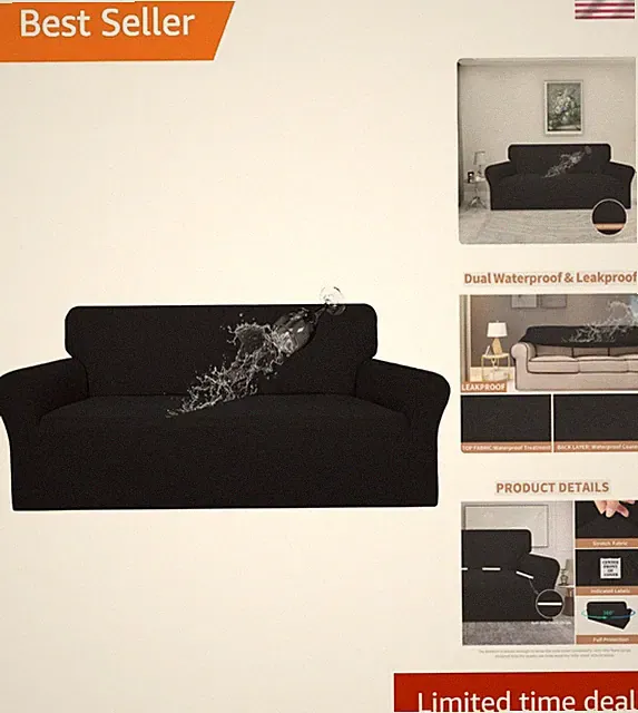 Modern Black Sofa Slipcover - 100% Waterproof, Easy Care for Families with Pets