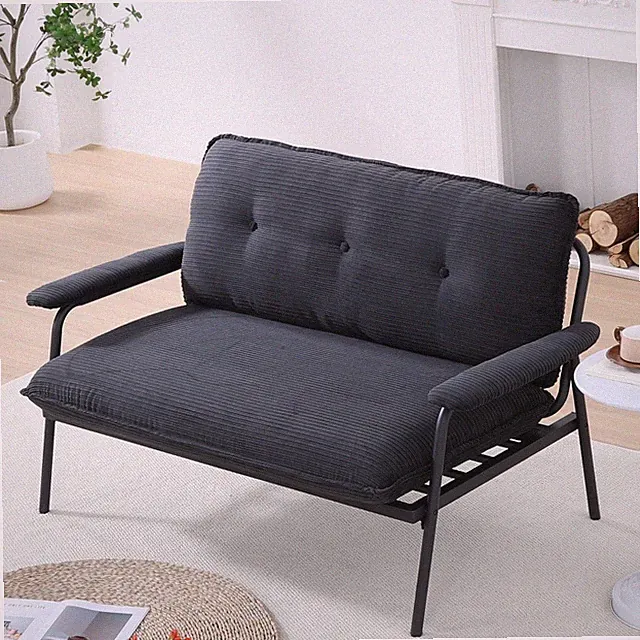 Modern Black Sofa with Metal Frame for Versatile in Small apartment 53"