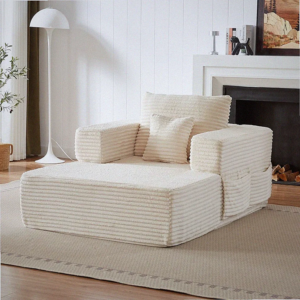 Modern Boneless Couch Sleeper Sofa for Living Room Apartment No Assembly