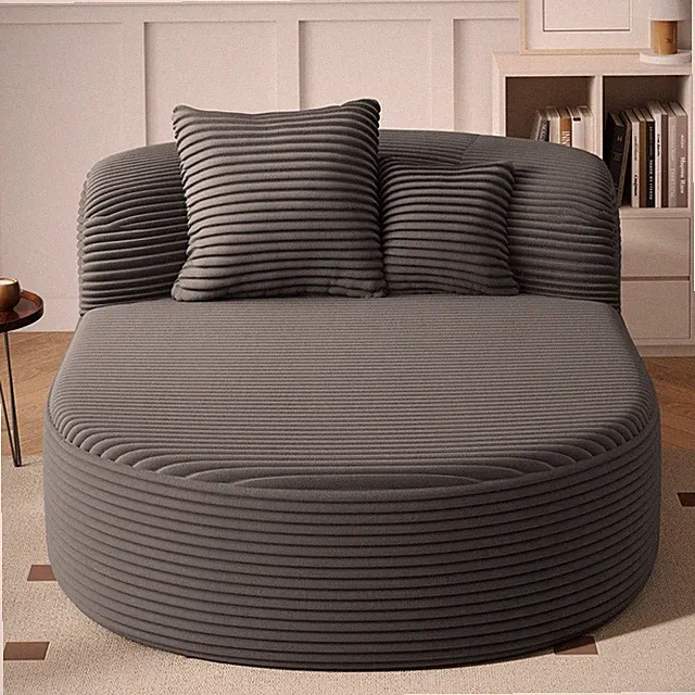 Modern Chaise Lounge Sofa Boneless Couch Sofa Bed Compression Sofa Couch,Gray