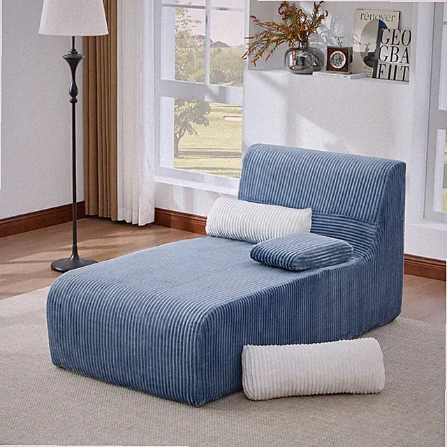Modern Chaise Sofa 34.2" Boneless Sofa Couch Cozy Chaise Lounge for Living Room