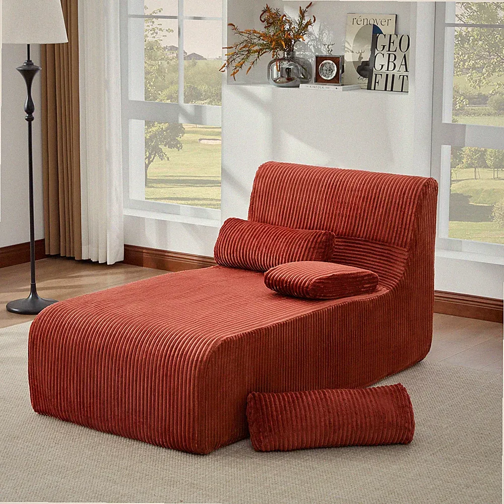 Modern Chaise Sofa 34.2" Cozy Lounge for Living Room, Red