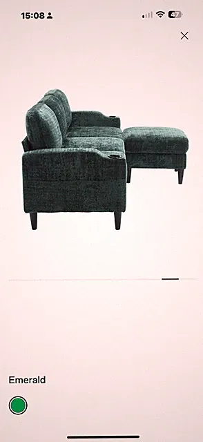 Modern chenelle sectional sofa with storage ottoman