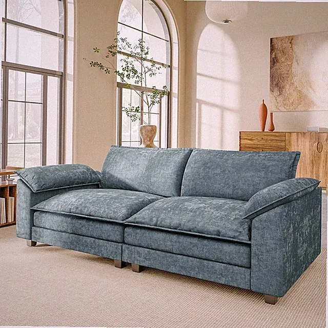 Modern Chenille Cloud Modular Recliner Lovefor seat Deep for Seat Cushion Dark B