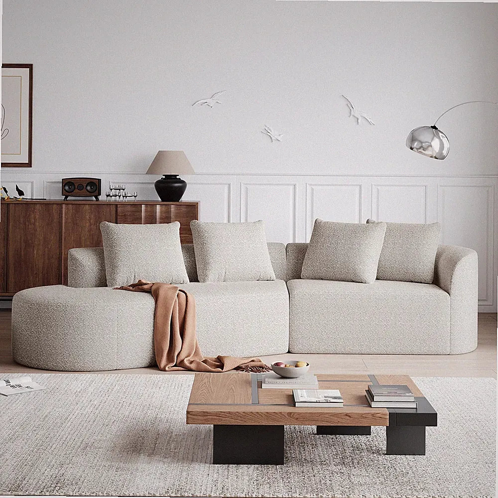 Modern Chenille Sectional Sofa for Living Room, Extra Wide & Deep Seat