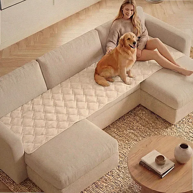 Modern Chenille Sofa Cover for Family Living - Soft, Durable, Easy Care Design