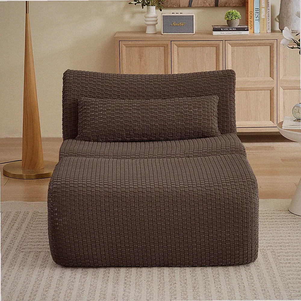 Modern Cloud Loveseat Sofa, 2-Seat Corduroy Sectional, Brown