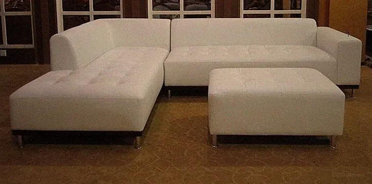 Modern contemporary classic design white Leather Sectional Sofa 3 PC set #1707