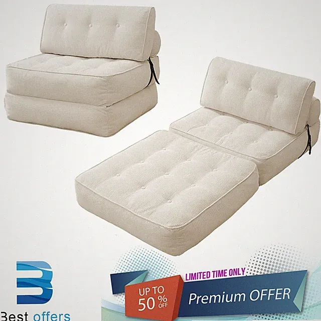 Modern Convertible Folding Sofa Bed Couch 75'' Boneless Sofa Floor Sofa Sponge