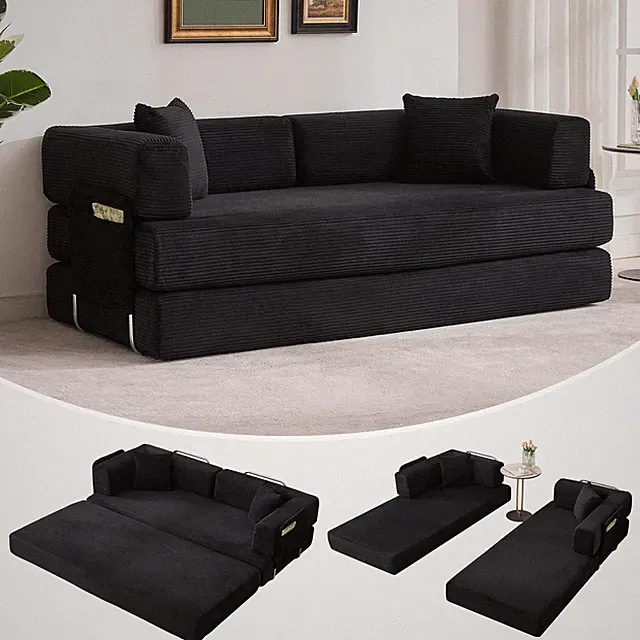 Modern Convertible Sleeper Sofa Bed ,Loveseat Couch Floor Sofa Bed ,Space-Saving