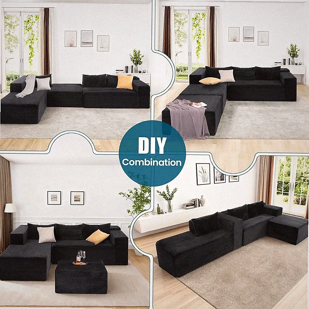 Modern Cozy Sectional Couches for Living Room, No Assembly Sleeper Sofa Bed🎁